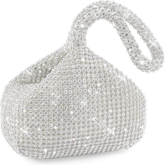 Handbags - Women Evening Clutch Bag Rhinestone Glitter Compact Prom Party Wedding
